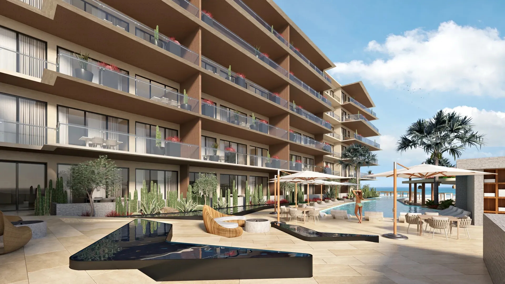 This boutique development includes 33 residential units, an exclusive lobby bar, a beach club, and a wellness spa. Serenity terraces offer so much more to relax & enjoy the breathtaking ocean views that will ensure you have found your home at Albaluz.